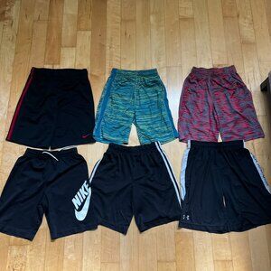 Boys Nike, Adidas, Under Armor Athletic Elastic Waist Pull On Basketball Shorts